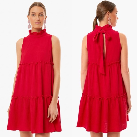 Tuckernuck Dresses & Skirts - Tuckernuck Pomander Place Red Lightweight Cotton Gauze Morgan Dress Medium